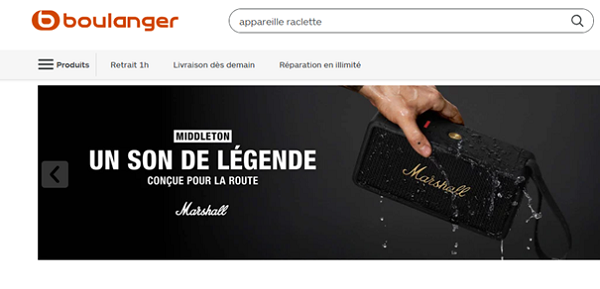 Moteur de recherche interne Boulanger