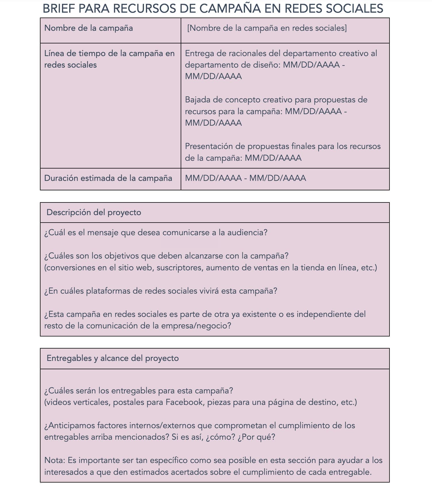 Cómo hacer un brief de diseño para campaña de redes sociales