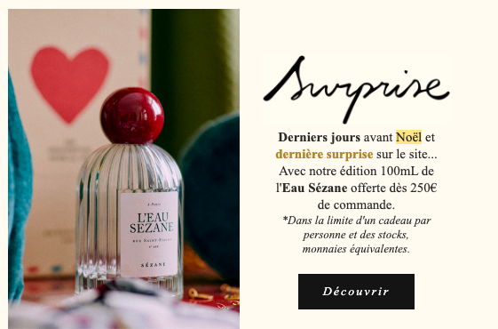 cadeau offert aux clients fidèles de la newsletter