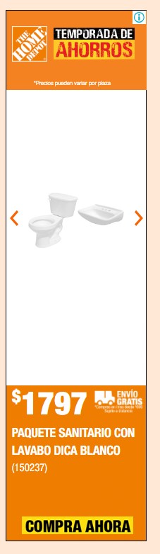 Ejemplos de publicidad de PPC: display de The Home Depot