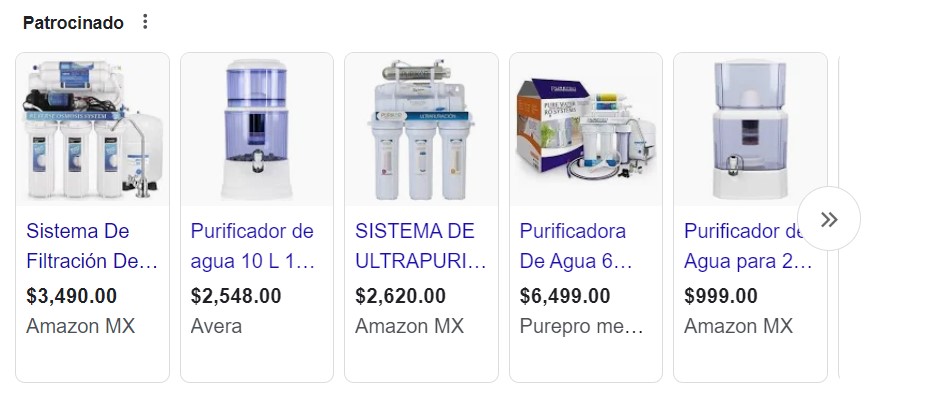 Ejemplos de publicidad de PPC: shopping