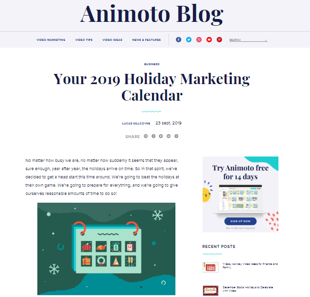 Cómo lanzar una campaña de Navidad: Animoto