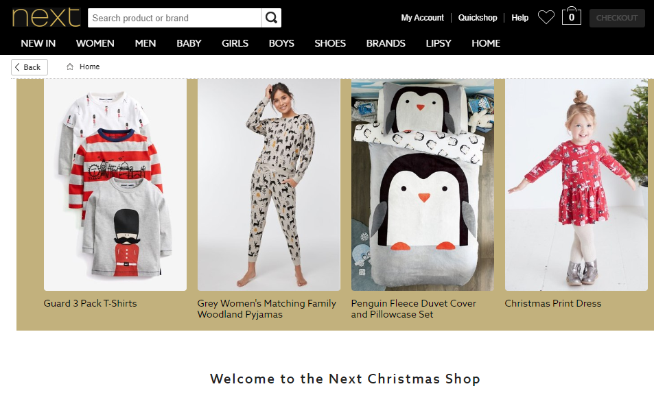 Ejemplo de campaña navideña de Next