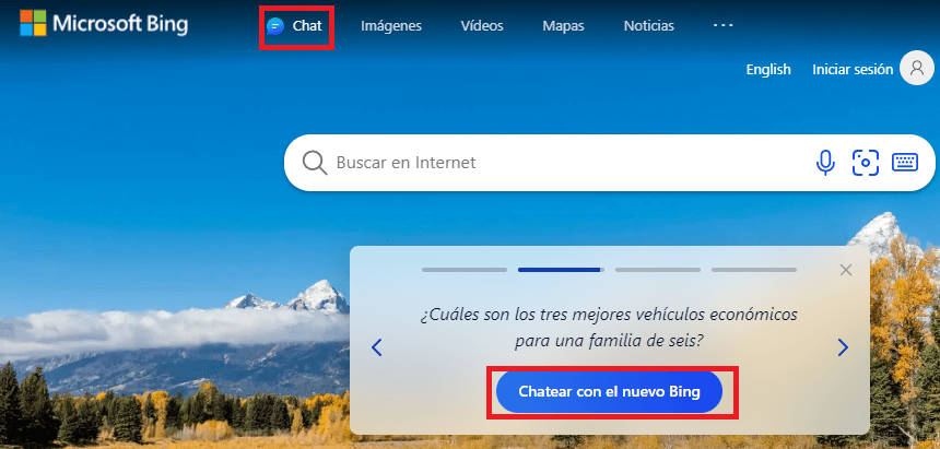 Cómo chatear con la IA de Bing