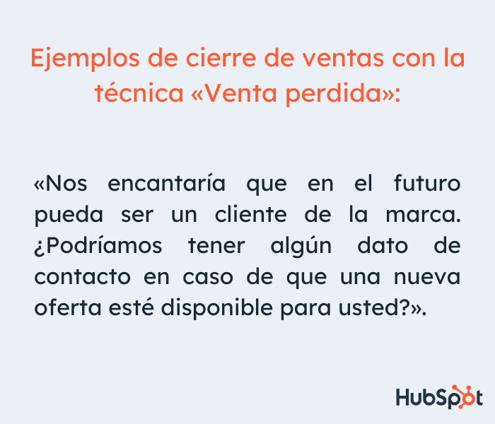 Cierres de ventas con la técnica de venta perdida