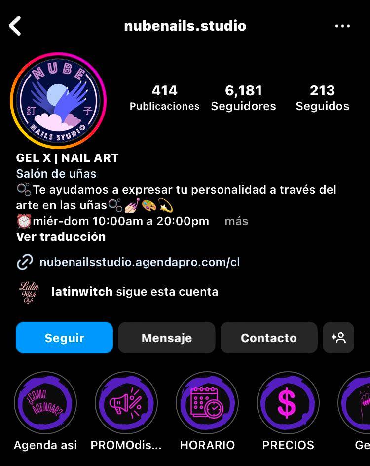 Cómo hacer un highlight de Instagram: nubenails.studio