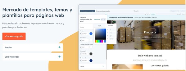 cómo hacer una página web: plantillas para páginas web de Hubspot