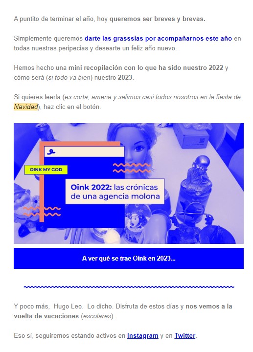 Cómo lanzar una campaña de Navidad: Oink