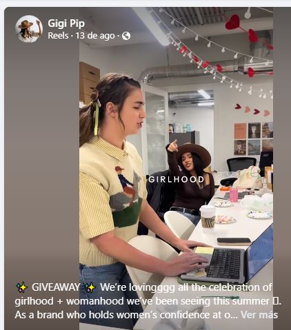 Ejemplo de tienda en Facebook de Gigi Pip