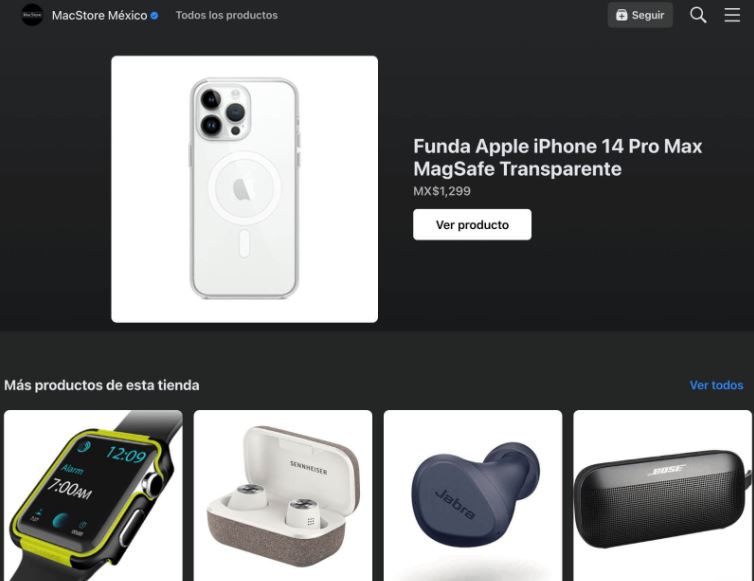 Ejemplo de tienda en Facebook: MacStore