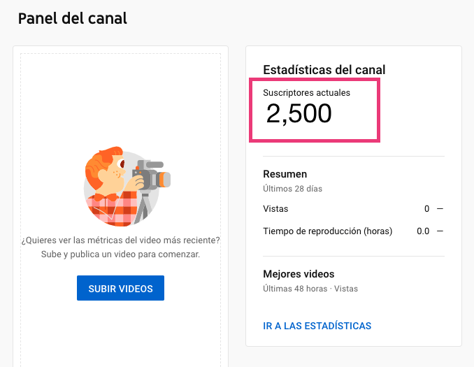 Cómo ver los suscriptores en YouTube dentro del Panel del canal