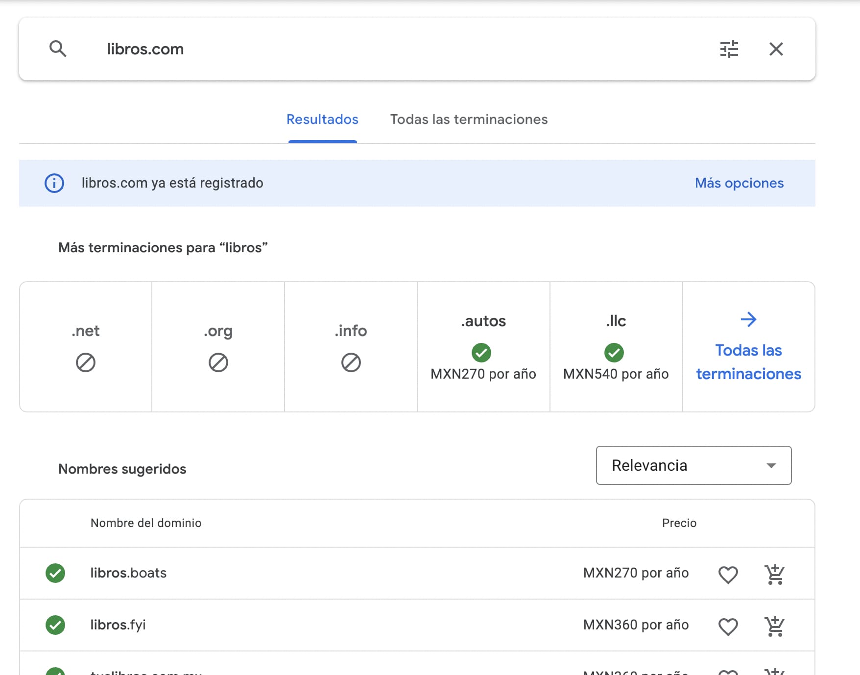 Alternativas para registrar un dominio en Google Domains