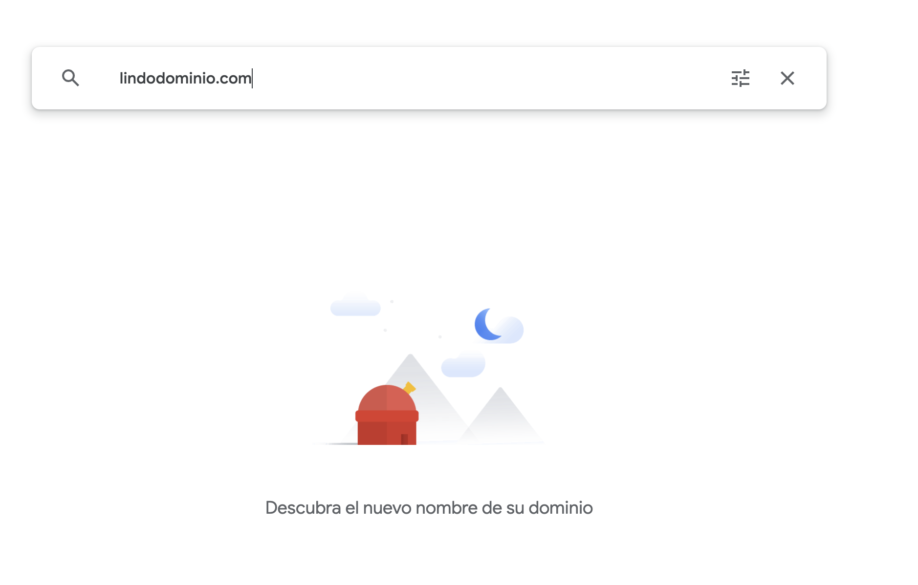 Ejemplo de búsqueda de disponibilidad de dominio en Google Domains