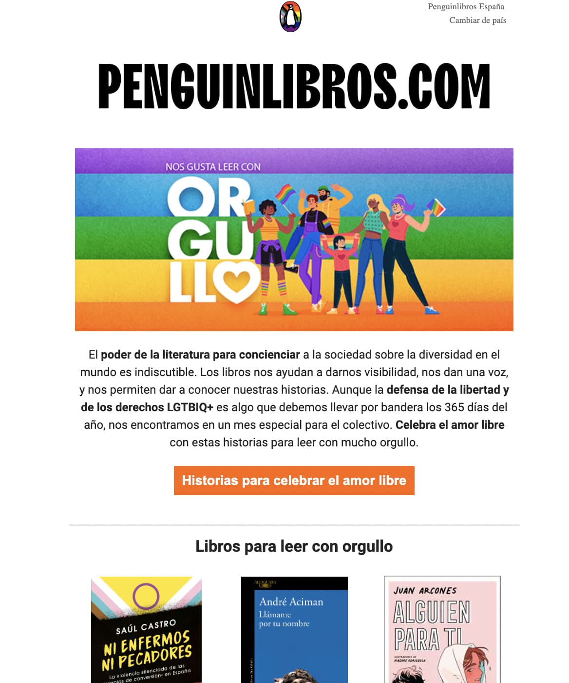 Ejemplo de comunicación externa de Penguin Libros