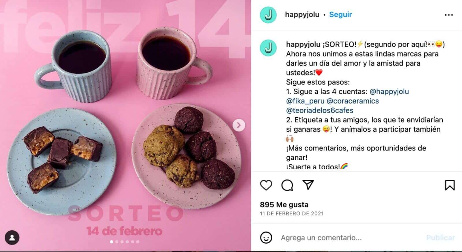 Ejemplo de publicaciones para concursos en Instagram: Jolu