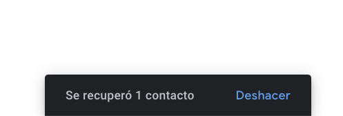 Confirmación de contacto Gmail recuperado