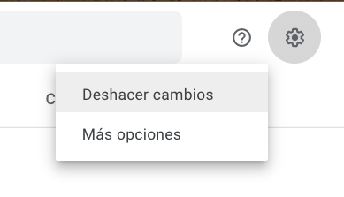 Deshacer cambios en el menú Ajustes de Contactos Gmail