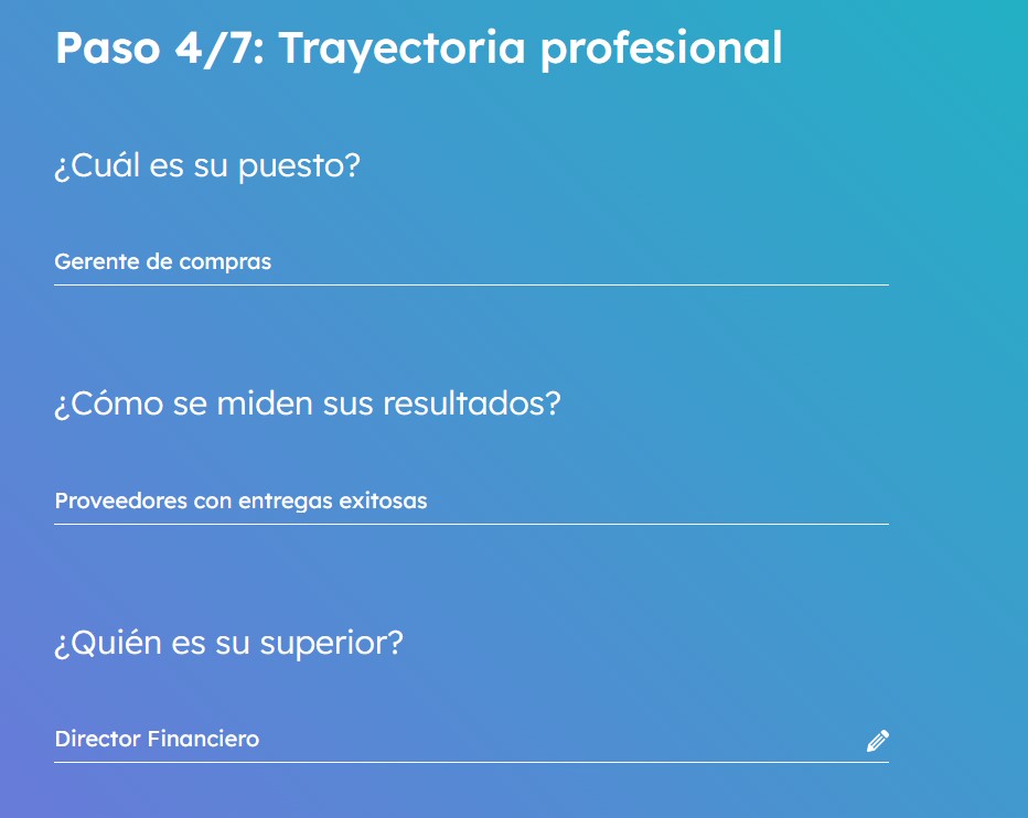 Buyer persona B2B: trayectoria profesional