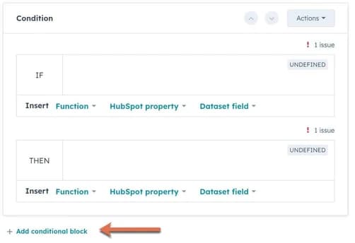 ajouter des conditions avec logiciel de dataset