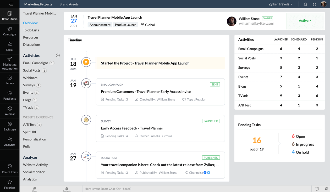 CRM para marketing de Zoho