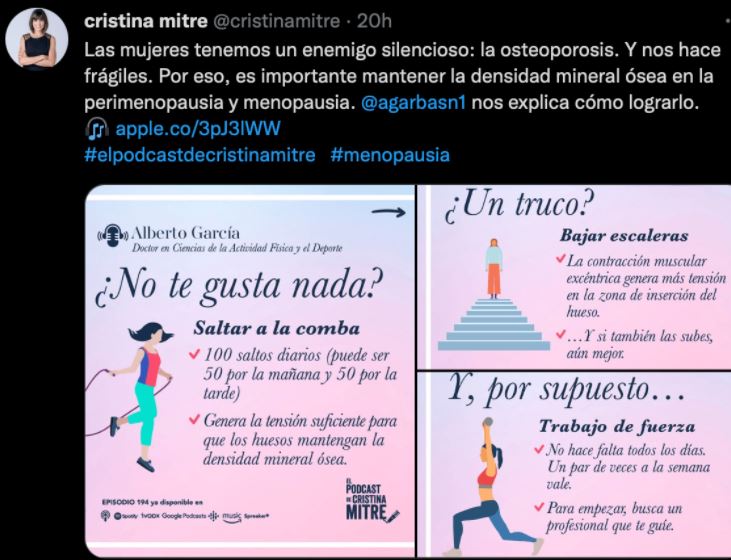 Ejemplo de Data Storytelling en formato de podcast: Cristina Mitre