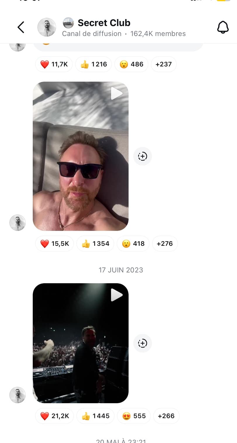 canal de diffusion instagram david guetta