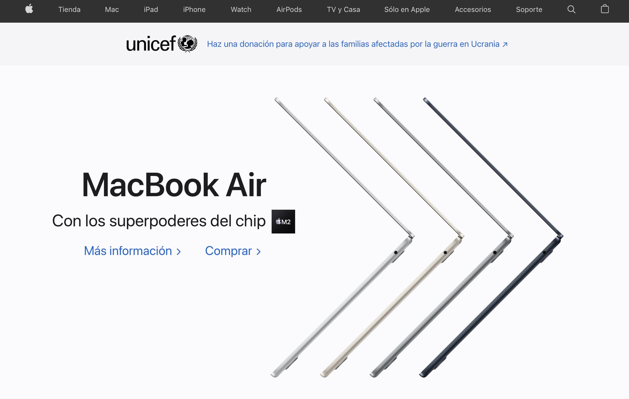 Ejemplo de sitio web de Apple