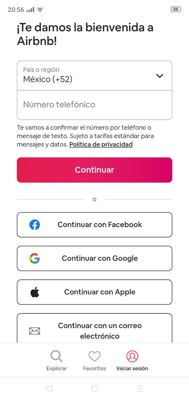 Tendencias de diseño web móvil: formulario sencillo de Airbnb