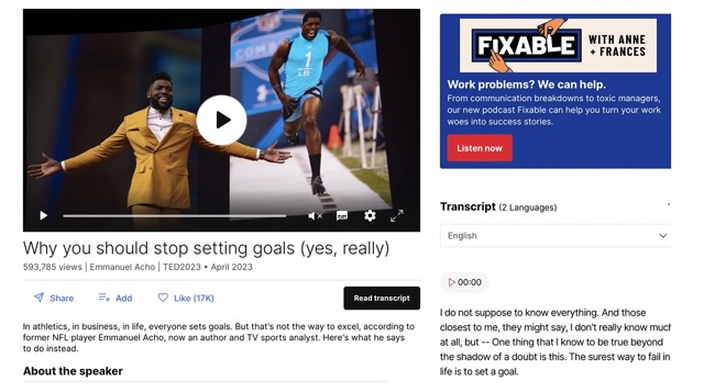 Ejemplo de acción para accesibilidad web: TED