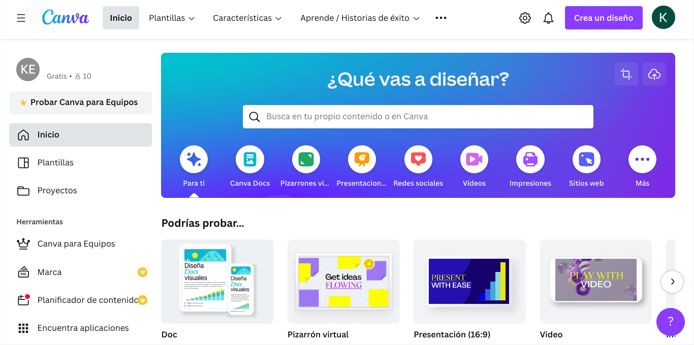 Editor de diseño de Canva con herramientas de edición