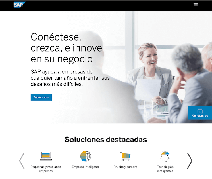 ejemplo de empresa B2B internacional - SAP