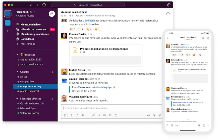 ejemplo de empresa B2B internacional - Slack