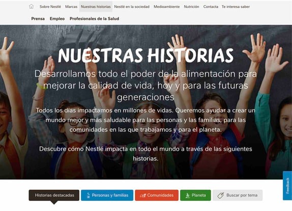 Ejemplo de blog corporativo: Nestlé