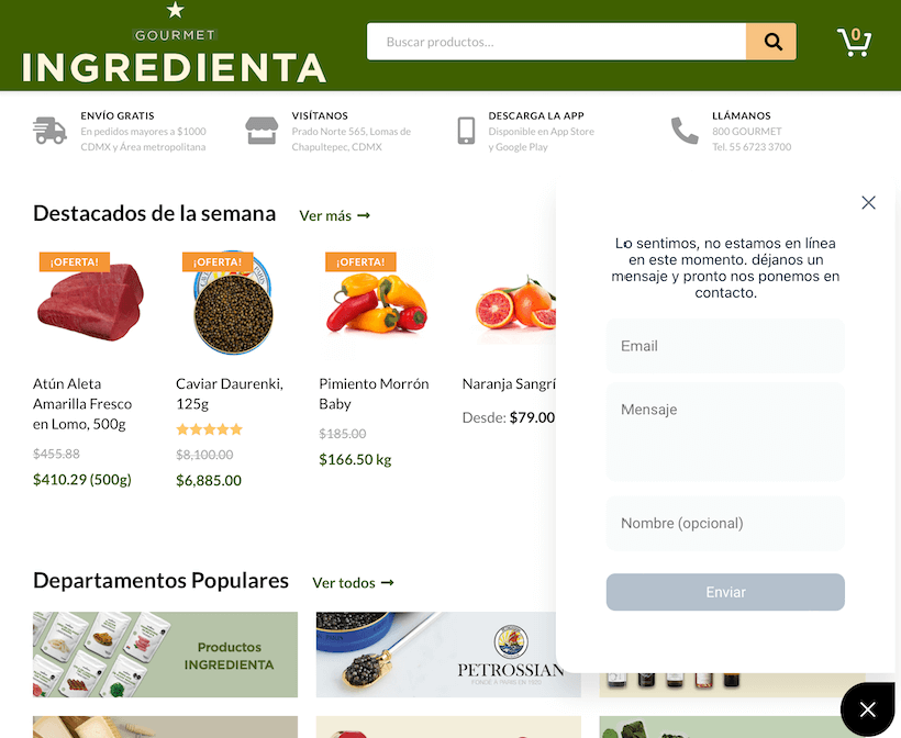 Ejemplo de conversación con el cliente eficiente: Ingredienta