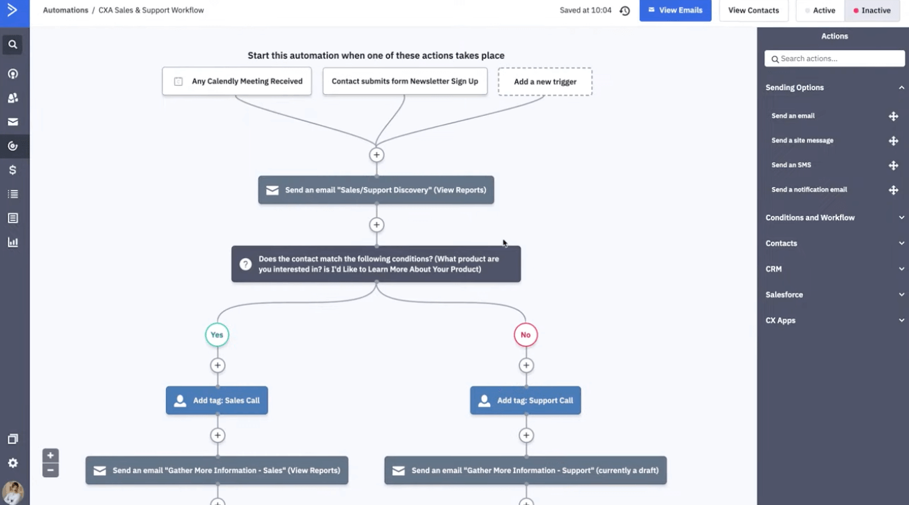 Ejemplo de CRM B2B 2023: ActiveCampaign
