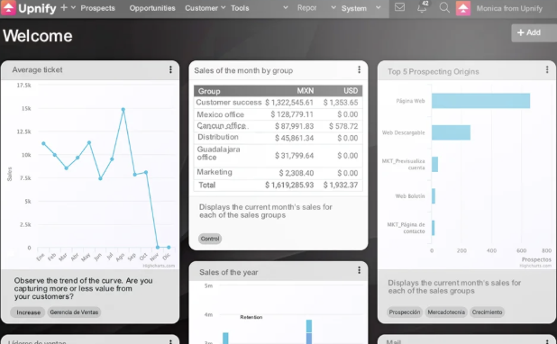 Ejemplo de CRM B2B 2023: Upnify