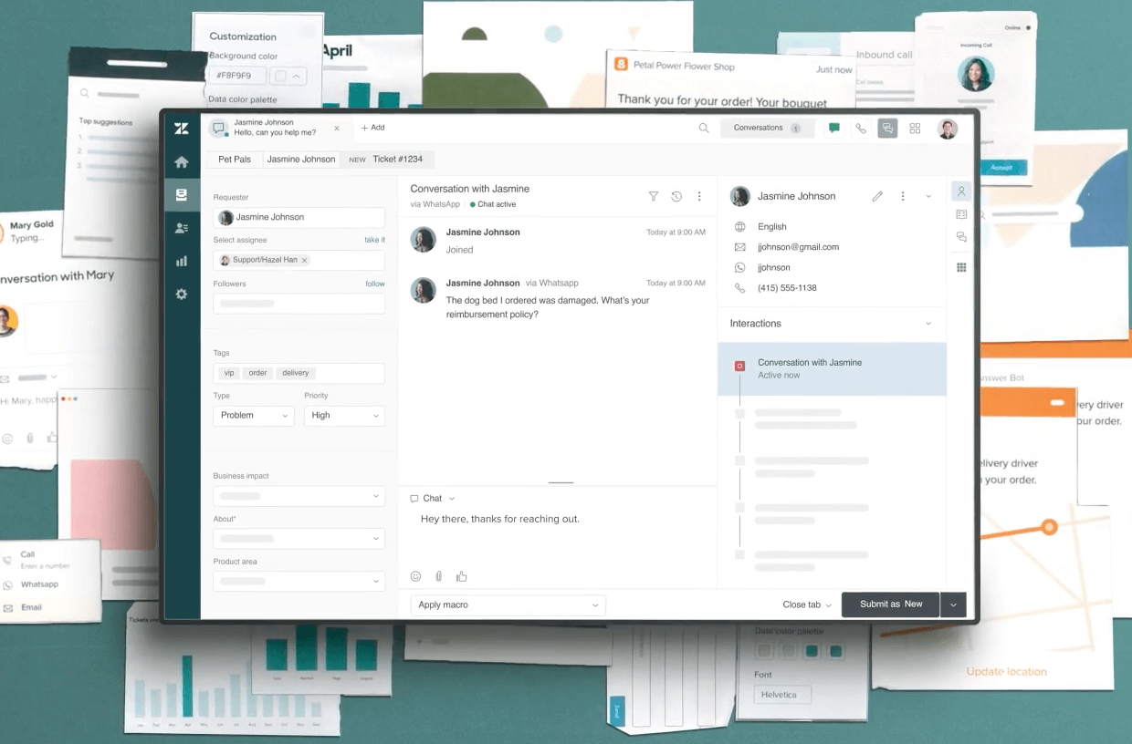 Ejemplo de CRM B2B 2023: Zendesk