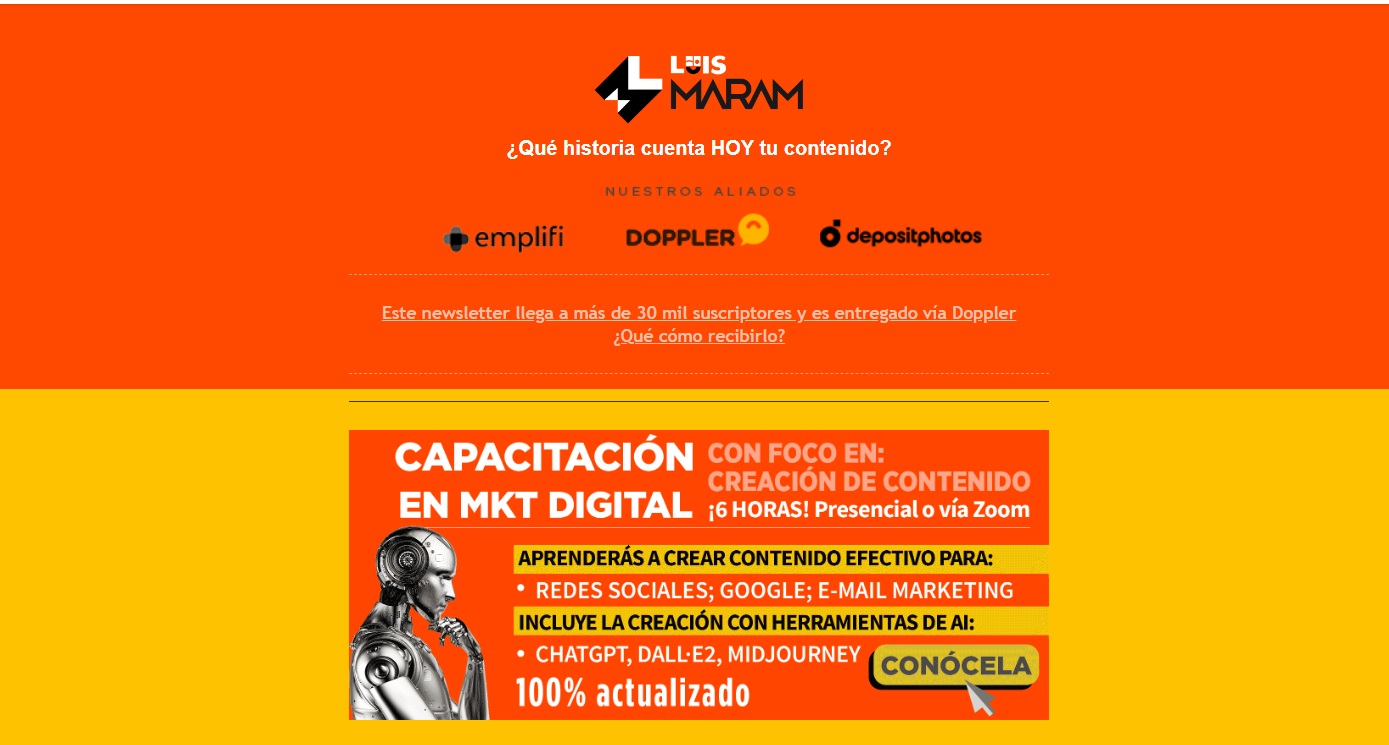 ejemplo de boletín informativo de Luis Maram