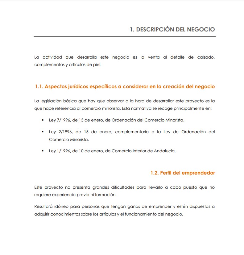 plan de negocio para tienda de zapatos