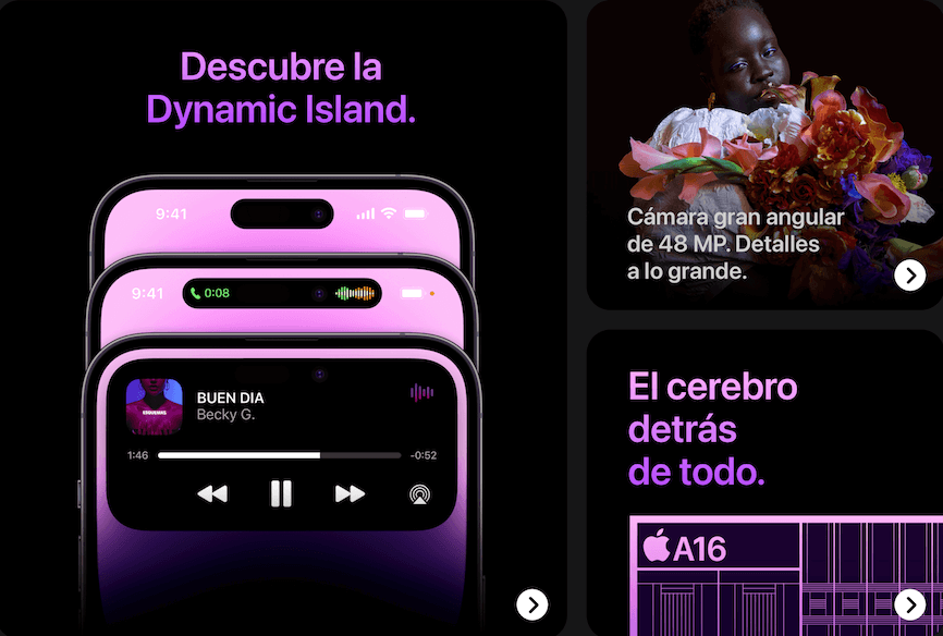 Ejemplo de uso de video dentro de sitio web: Apple