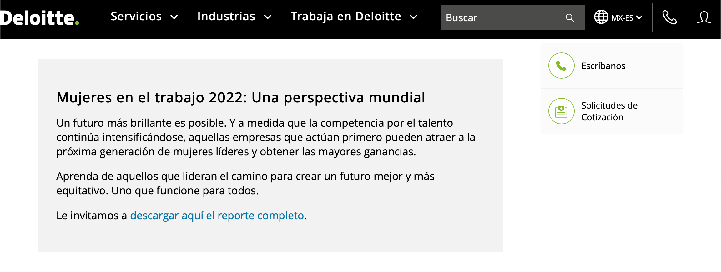 Ejemplo de marketing de contenidos.