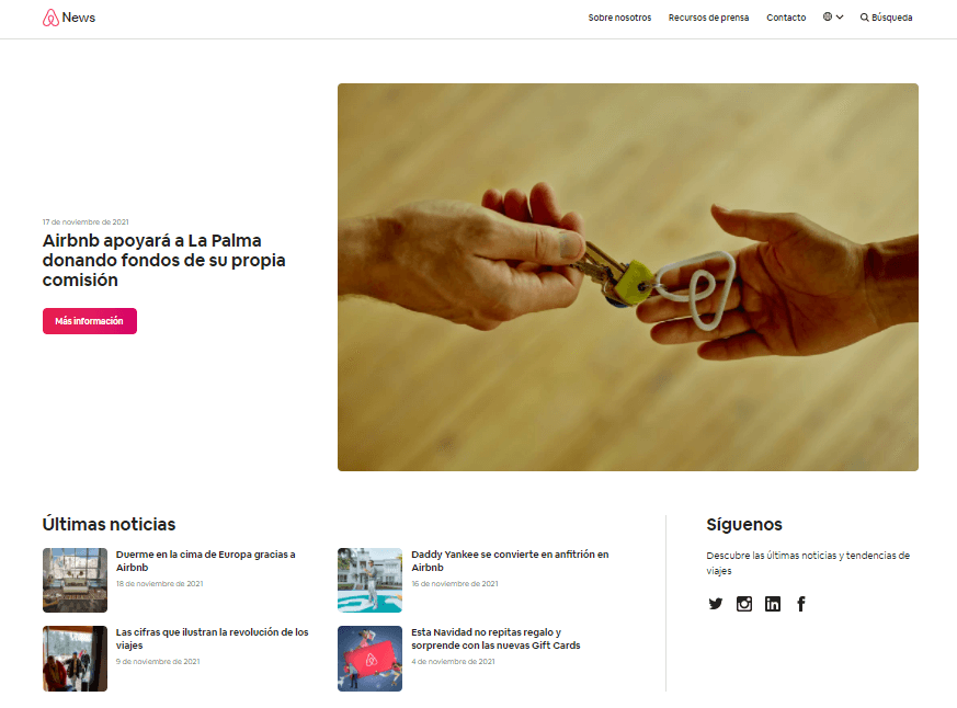 Ejemplos de media kit: Airbnb
