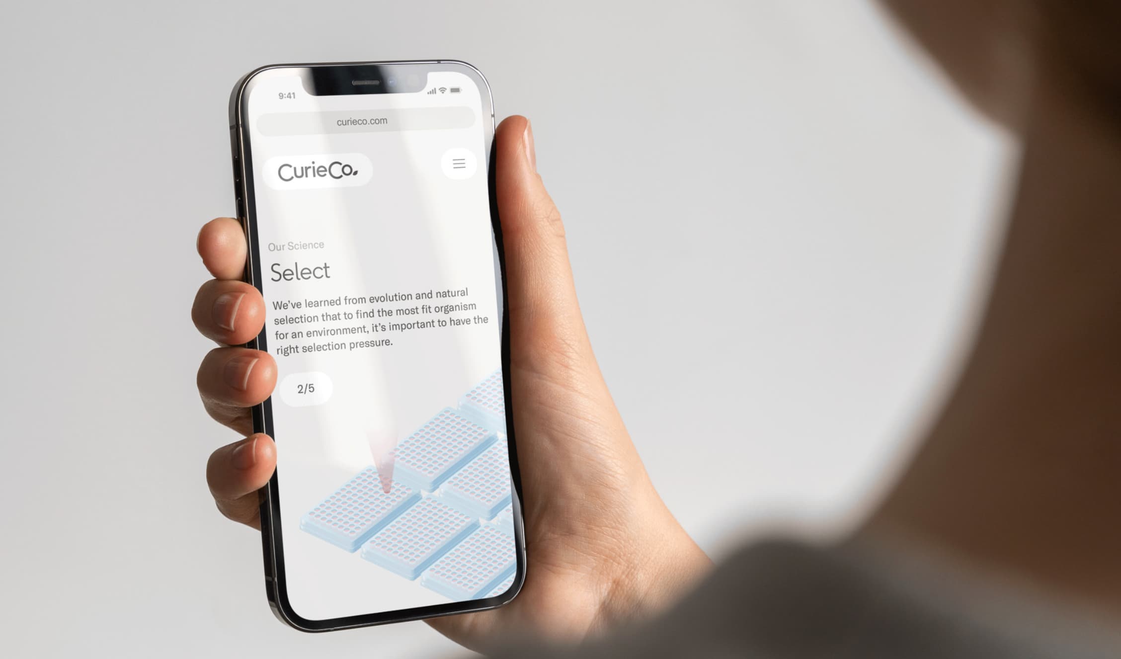 Ejemplo de mockup exitoso: curie co