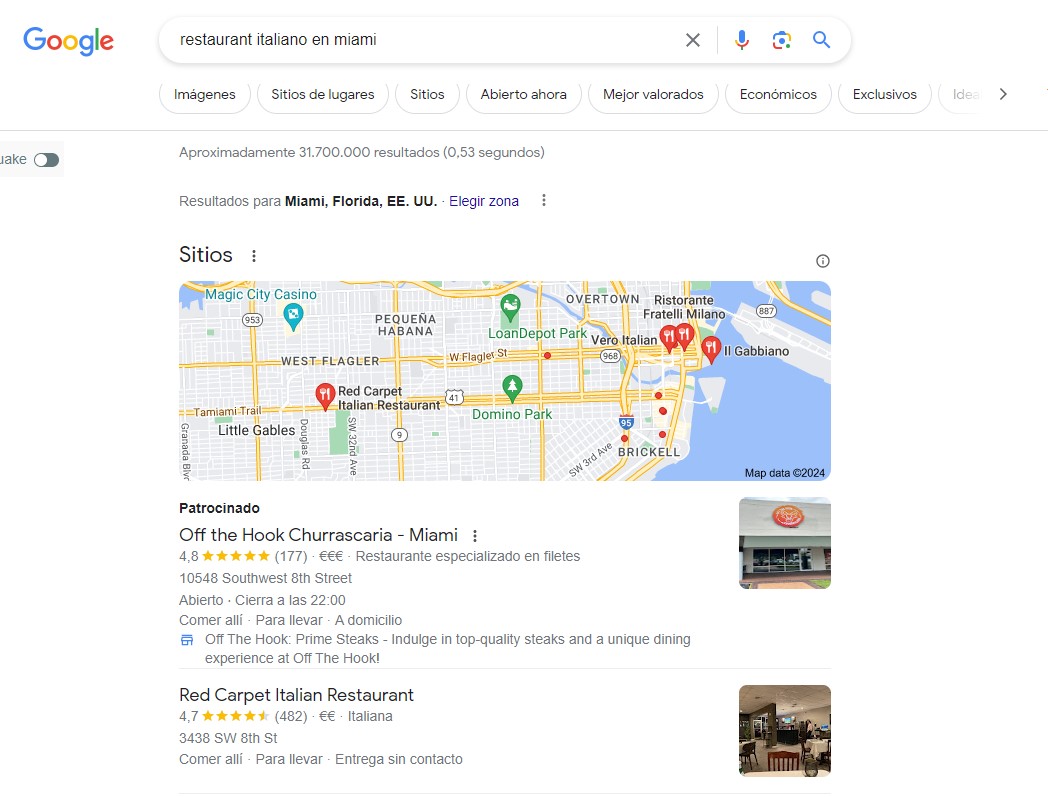 ejemplo de seo local