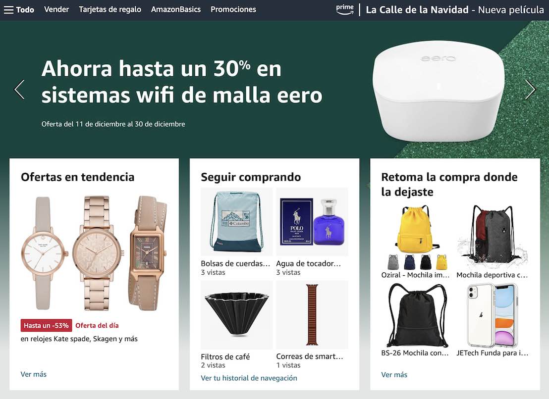 Ejemplo de experiencia de usuario (UX): Amazon