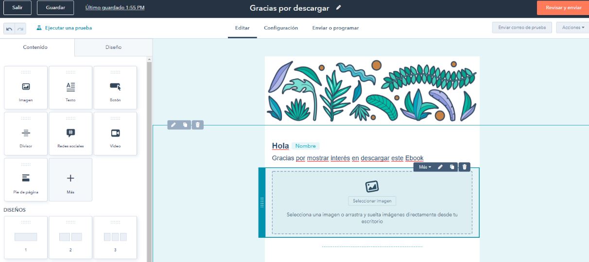 Herramienta de email marketing B2B de HubSpot