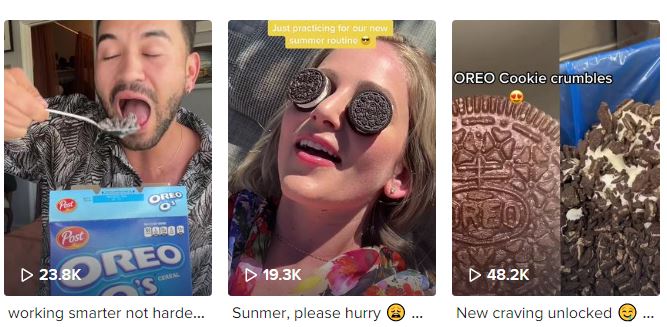 Ejemplo de engagement en redes sociales de Oreo
