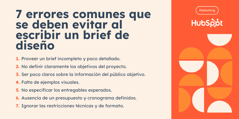 Errores comunes al escribir un brief de diseño