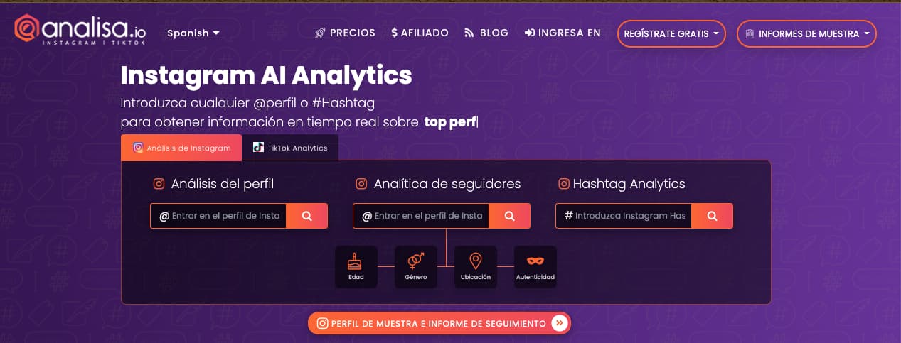 Herramientas para obtener etadísticas de Instagram gratis: Analisa