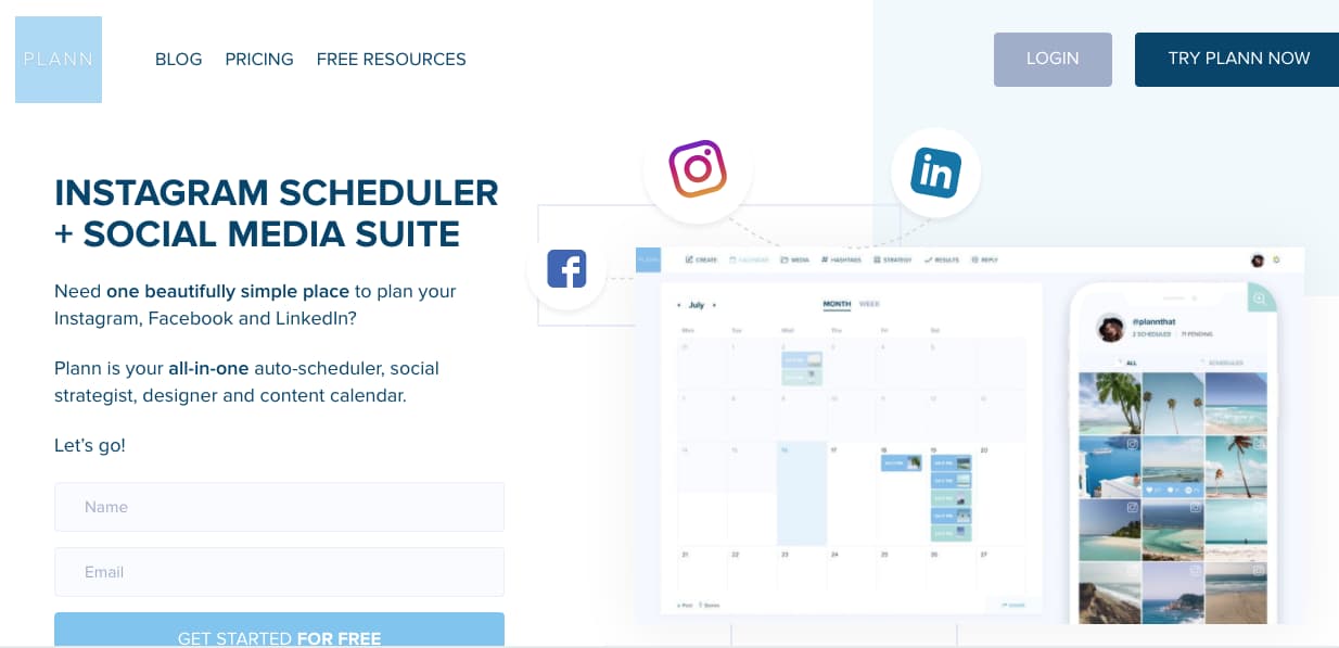 Plann, plataforma para obtener etadísticas de Instagram gratis